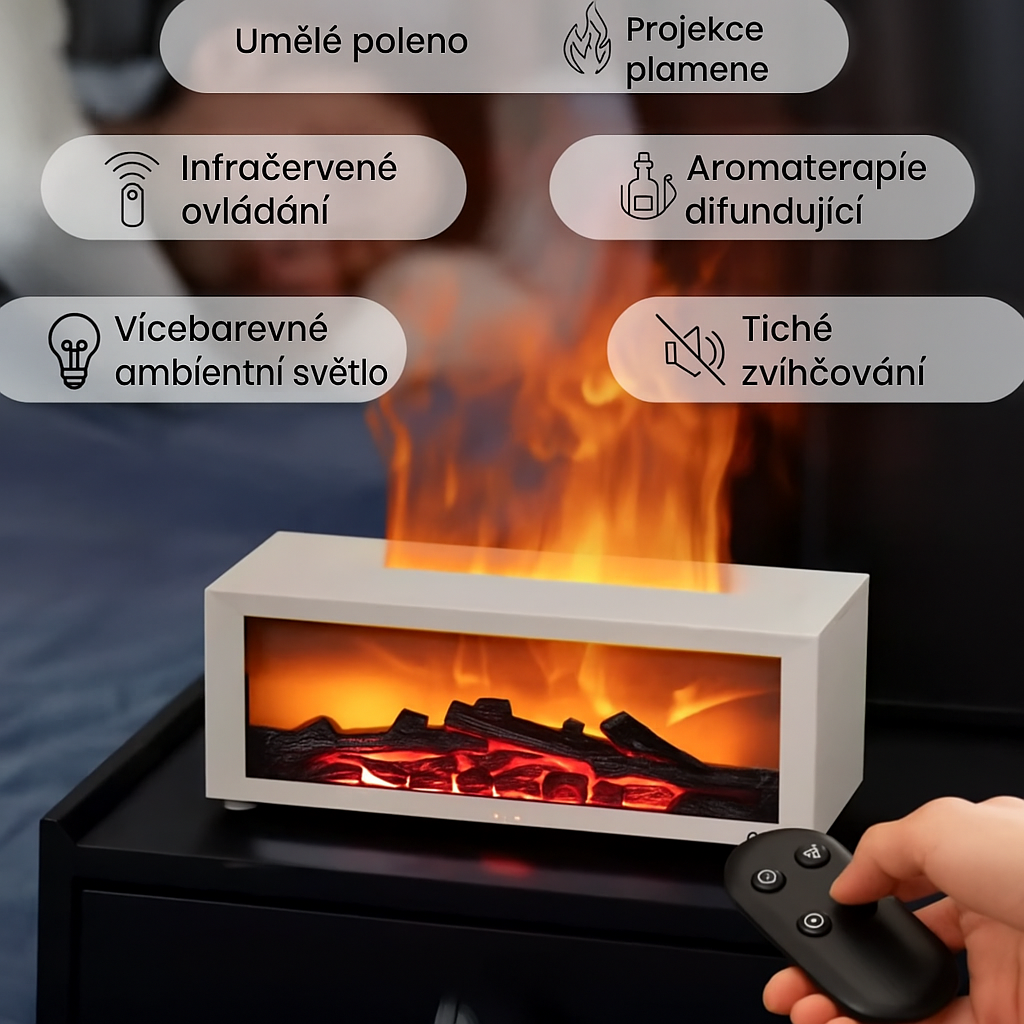 Firehome™ – Difuzér s útulným efektem plamene